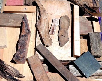 Reclaimed Wood Scrap Box: Mixed Hardwood Bundle for DIY Crafts