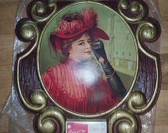 Vintage Coca-Cola Wall Plaque: Victorian Lady, 1976/78 Calendar Promo