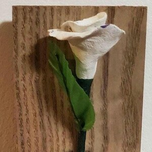 Mother's Day or any day Gift for her clay Rose on Wooden background. pink & white