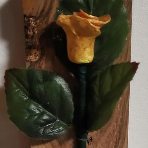 Mother's Day or any day Gift for her clay Rose on Wooden background. image 2