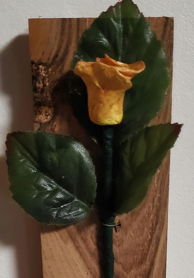 Mother's Day or any day Gift for her clay Rose on Wooden background. image 2