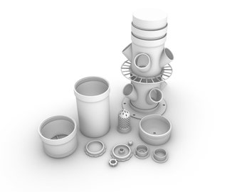 Hydroponic Tower - Water Splash Free System - Digital Product - STL - 3D Print Files