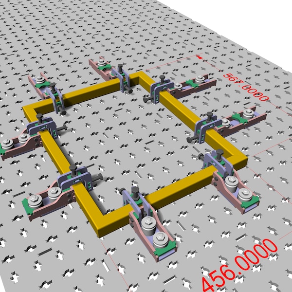 DXF Files – Costa Horizontal Adjustable and Fix Clamps – welding table kit accessories - Costa Lock System - Slots - DXF Files
