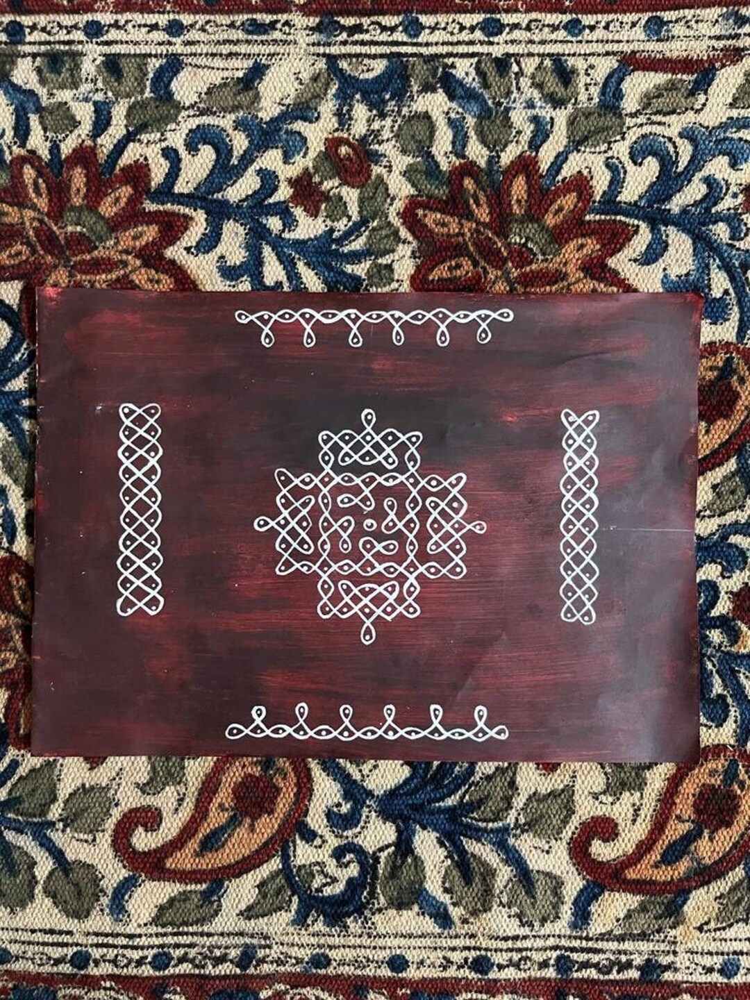 Indian Traditional Kolam Acrylic Paint/wall Hanging - Etsy