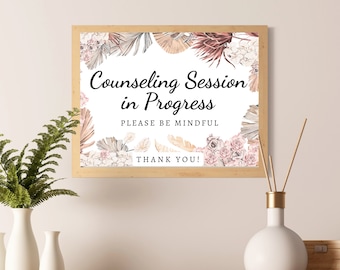 Counseling in Session Sign Digital Download, Do not disturb therapy sign