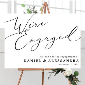 Engagement Party Welcome Sign, Engagement Sign, Welcome To Our Engagement, Engagement, Minimalist Modern Engagement Sign