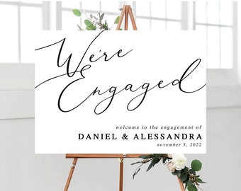 Engagement Party Welcome Sign, Engagement Sign, Welcome To Our Engagement, Engagement, Minimalist Modern Engagement Sign