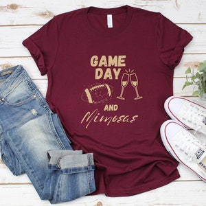 Game Day and Mimosa Shirts, Sunday Football Shirt, Sunday Funday Football Shirts, Mimosa Brunch Shirts, Women&#39;s Fun Football Shirt