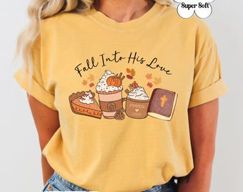 Chemise couleurs confort christianisme automne, t-shirt automne tendance pour femme, t-shirt d'Halloween foi chrétienne, vêtements de Thanksgiving, cadeau chrétien
