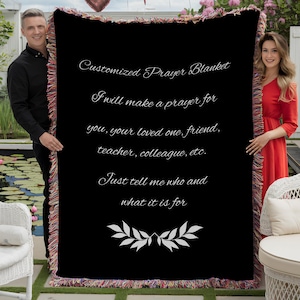 Custom Prayer Woven Blanket, Personalized Christian Scripture Couch Throw Blanket, Bible Verse Tapestry, Bed Throw, Godly Sympathy Gift