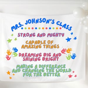 Personalized Teachers Name Classroom Tapestry, Inspirational Back To School Wall Art, Class Poster, In This Classroom Banner, Teacher Gift