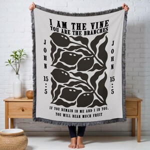 Christianity Woven Blanket, Vintage Scripture Fringe Couch Throw, Bible Verse Wall Tapestry, Faithful Home Decor, Picnic, Godly Wedding Gift