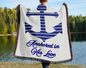 Christian Woven Encouragement Blanket, Christian Scripture Woven Tapestry, Ephesians Bible Verse Prayer Blanket Decor, Godly Sympathy Gift
