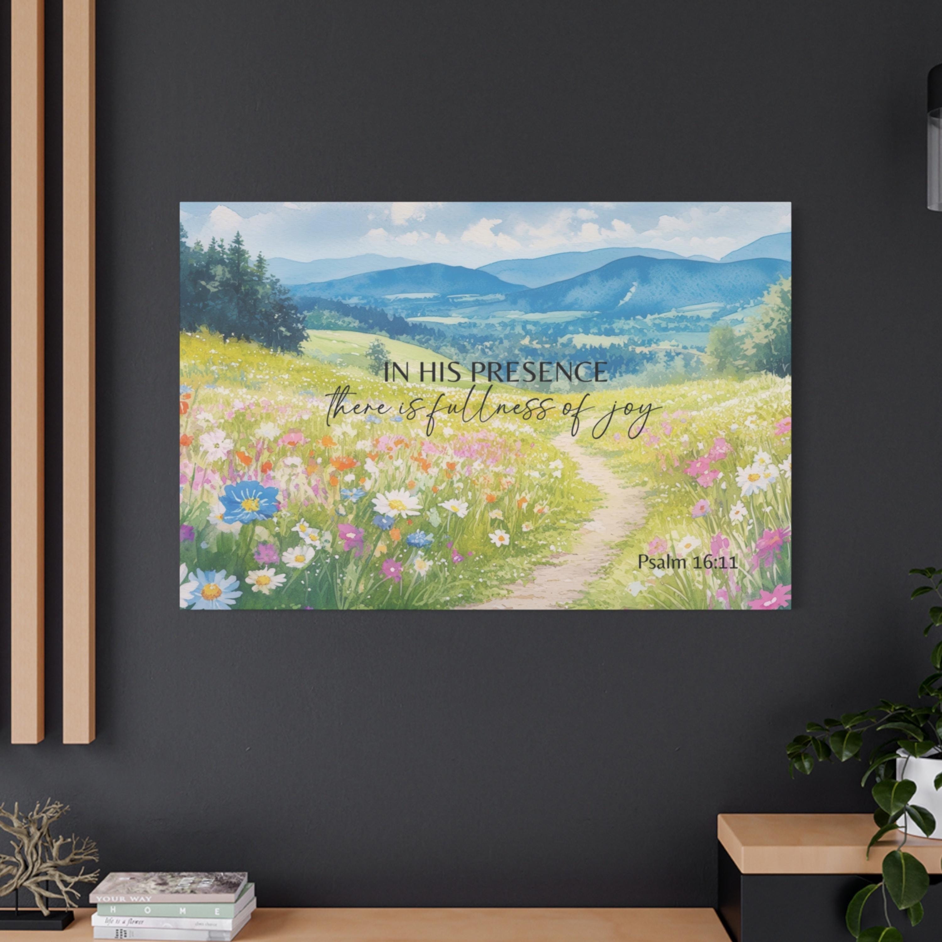 Psalm 16:11 Christian Wall Art, in His Presence Faith Based Bible Verse ...