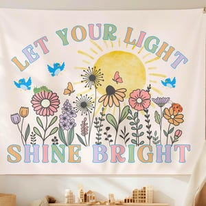 Christian Inspirational Scripture Tapestry Be The Light Matthew 5:16 Girls Room, Church Classroom Banner, Homeschool, Dorm Art, Godly Gift