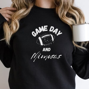 Game Day and Mimosa Shirts, Sunday Football Sweatshirt, Sunday Funday Football Sweatshirts, Mimosa Brunch Shirts, Women&#39;s Fun Football Shirt