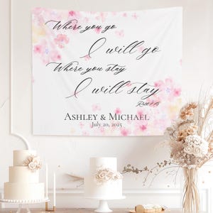 Personalized Wedding Display Backdrop, Custom Tapestry Christian Wedding Reception Decor, Church  Banner, Anniversary, Bridal Shower Gift
