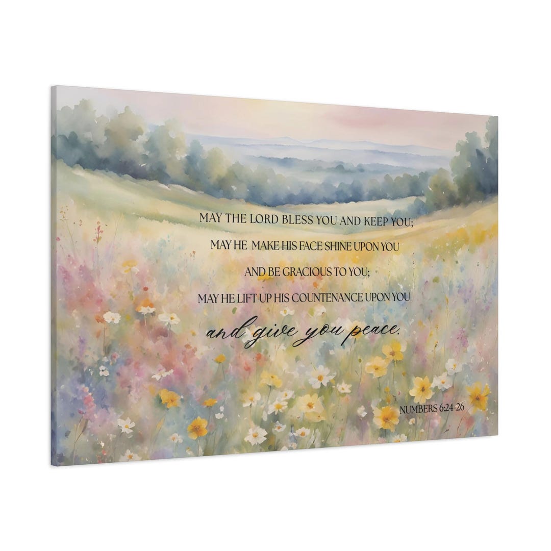 May the Lord Bless You and Keep You Scripture Canvas Print, Numbers 6: ...