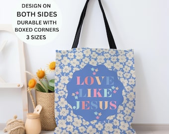 Christian tote bag Church bag Christian tote bags Christian merch Bible tote Wildflower tote bag Jesus tote Bible bag Boho christian bag