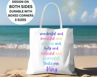 Inspirational Christianity Tote Bag, Church Bag, Christian Merch Bible Tote, Womens Bible Study Bag, Jesus Bible Verse Bag, Godly Girl Gift
