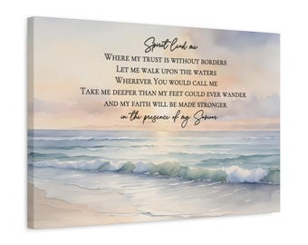 Spirit Lead Me Canvas Print Wall Decor, Inspirational Christian Wall Art, Worship Song Art, Christian Home Beach Wall Decor, New Home Gift