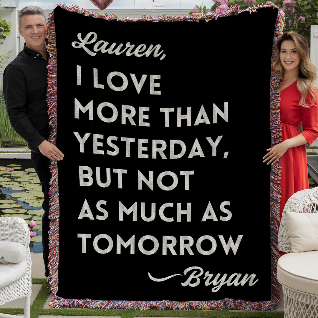 Personalized Woven Throw Blanket, Couples Names Blanket Wedding Gift ...