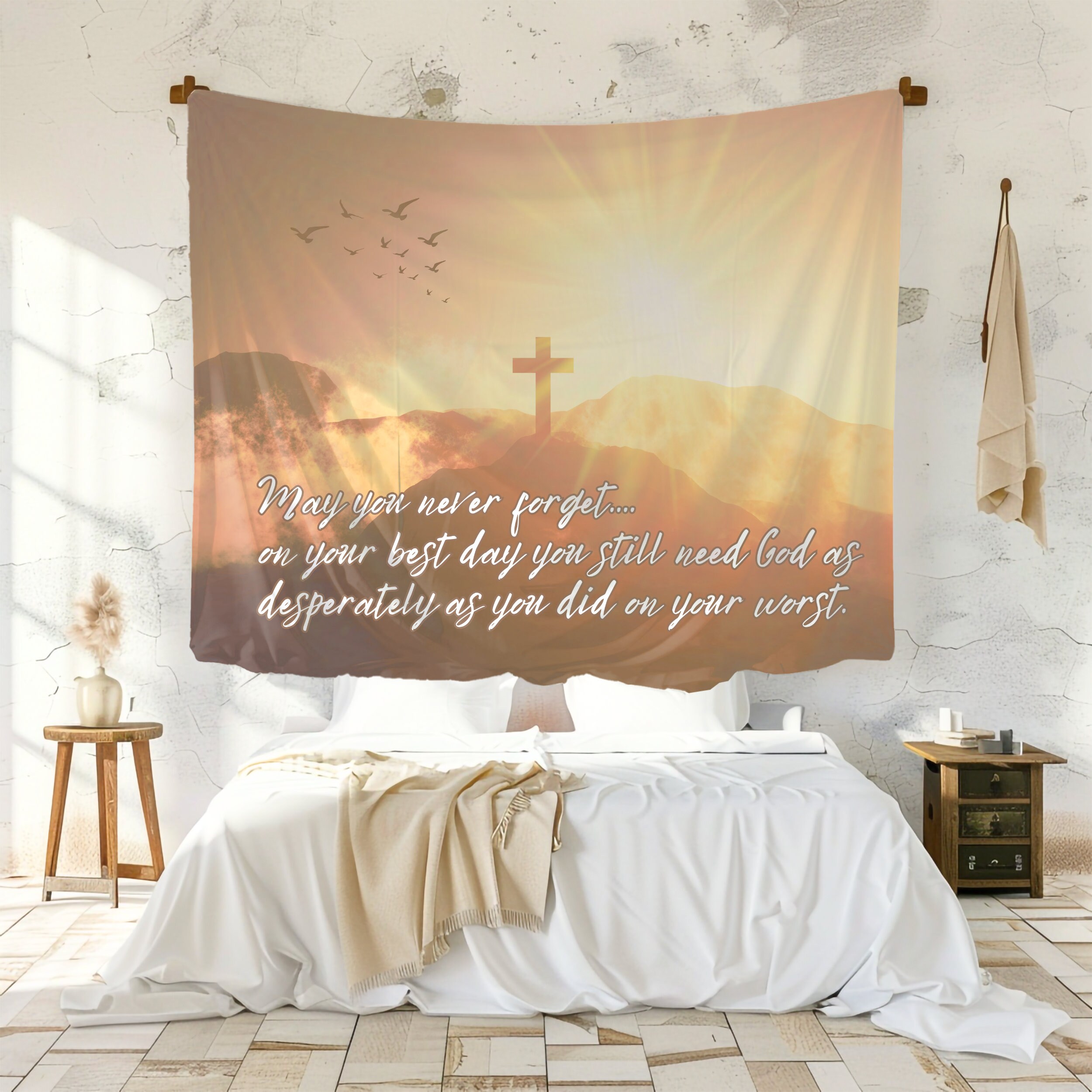 Christian Bible Verse Hanging Indoor Wall Tapestry, Christianity Wall ...