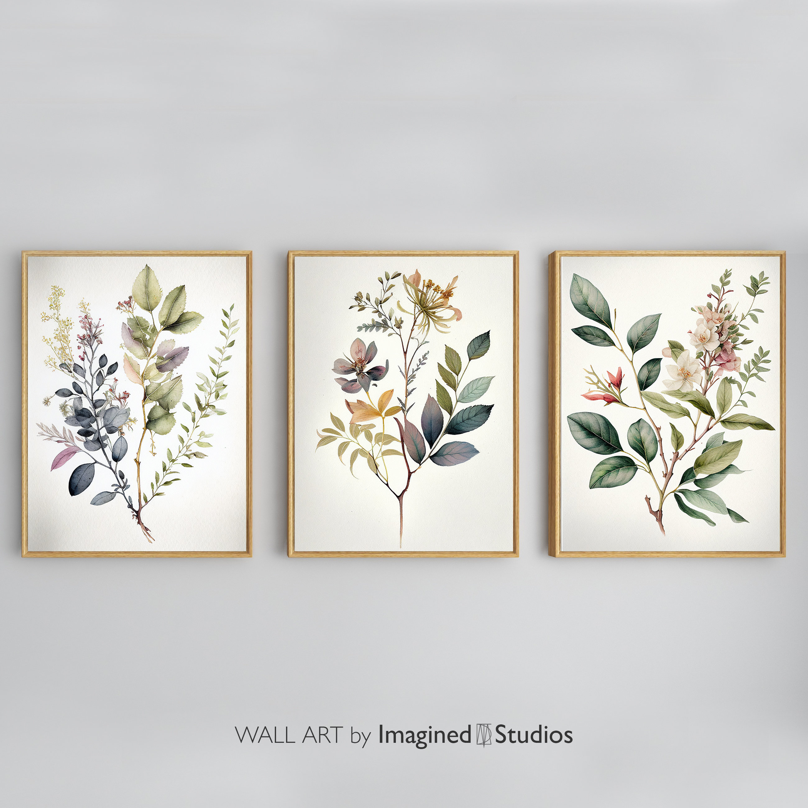 VINTAGE BOTANICA Printable Wall Art, Modern Home Decor, Botanical Wall Art, Set of 3 ...