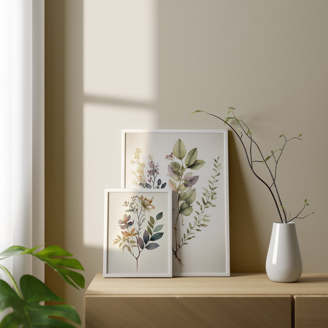 VINTAGE BOTANICA Printable Wall Art, Modern Home Decor, Botanical Wall ...