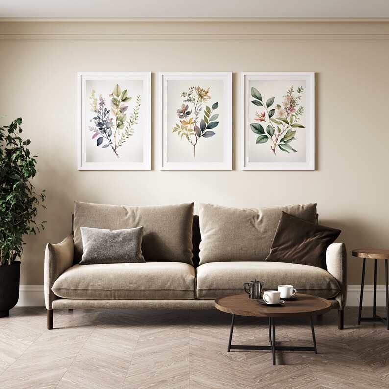 VINTAGE BOTANICA Printable Wall Art, Modern Home Decor, Botanical Wall ...