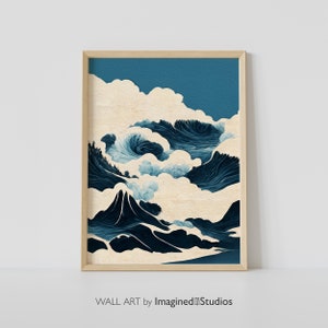 TIDAL CLOUD Printable Wall Art, Modern Home Decor, Ocean Wall Art, Livingroom Decor, Atmospheric Wall Art, Instant Digital Download, AI Art