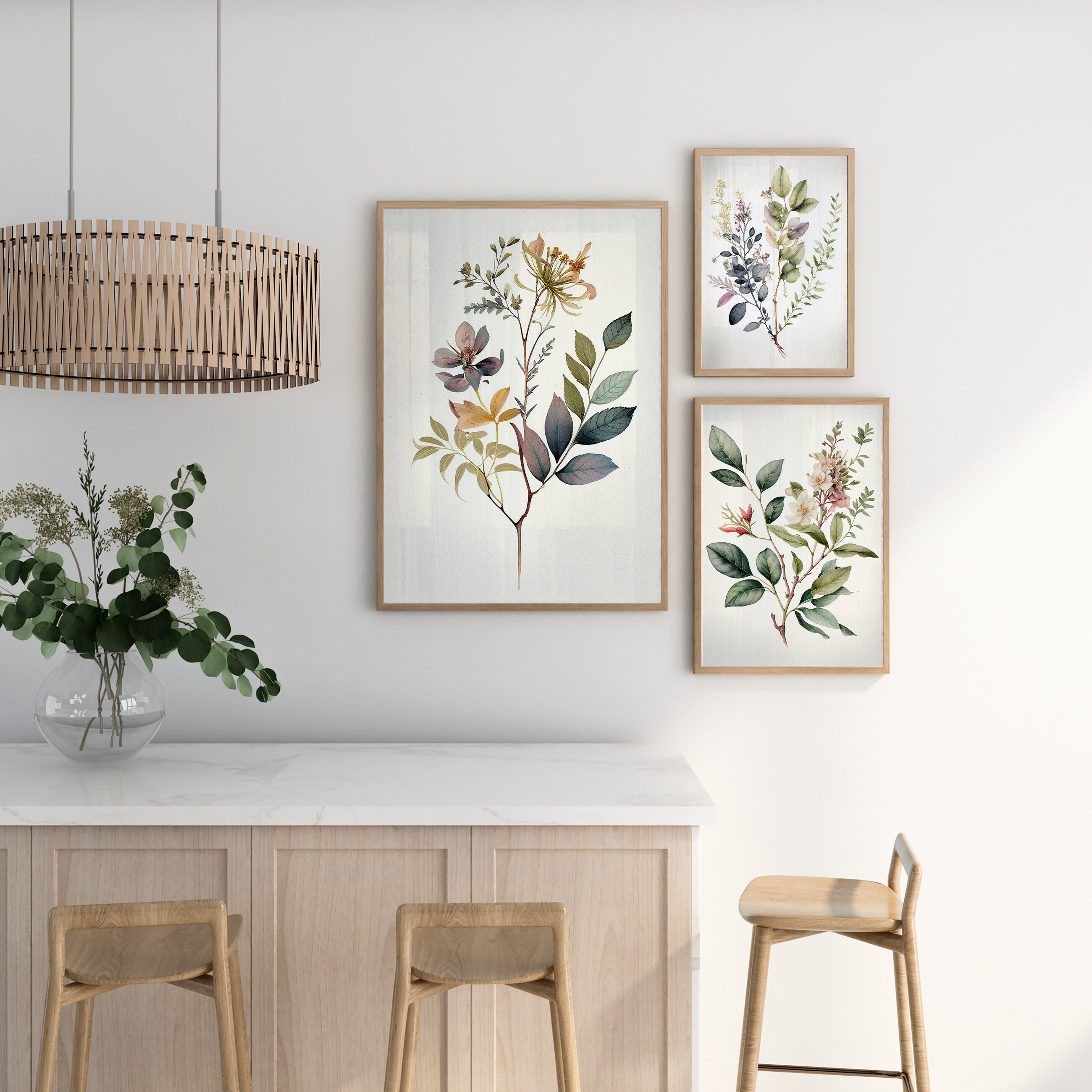 VINTAGE BOTANICA Printable Wall Art Modern Home Decor Botanical Wall