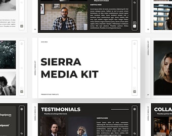 Plantilla de kit de medios / Presentación de marca / Canva / PowerPoint / Google Slides / Keynote / Plantilla empresarial