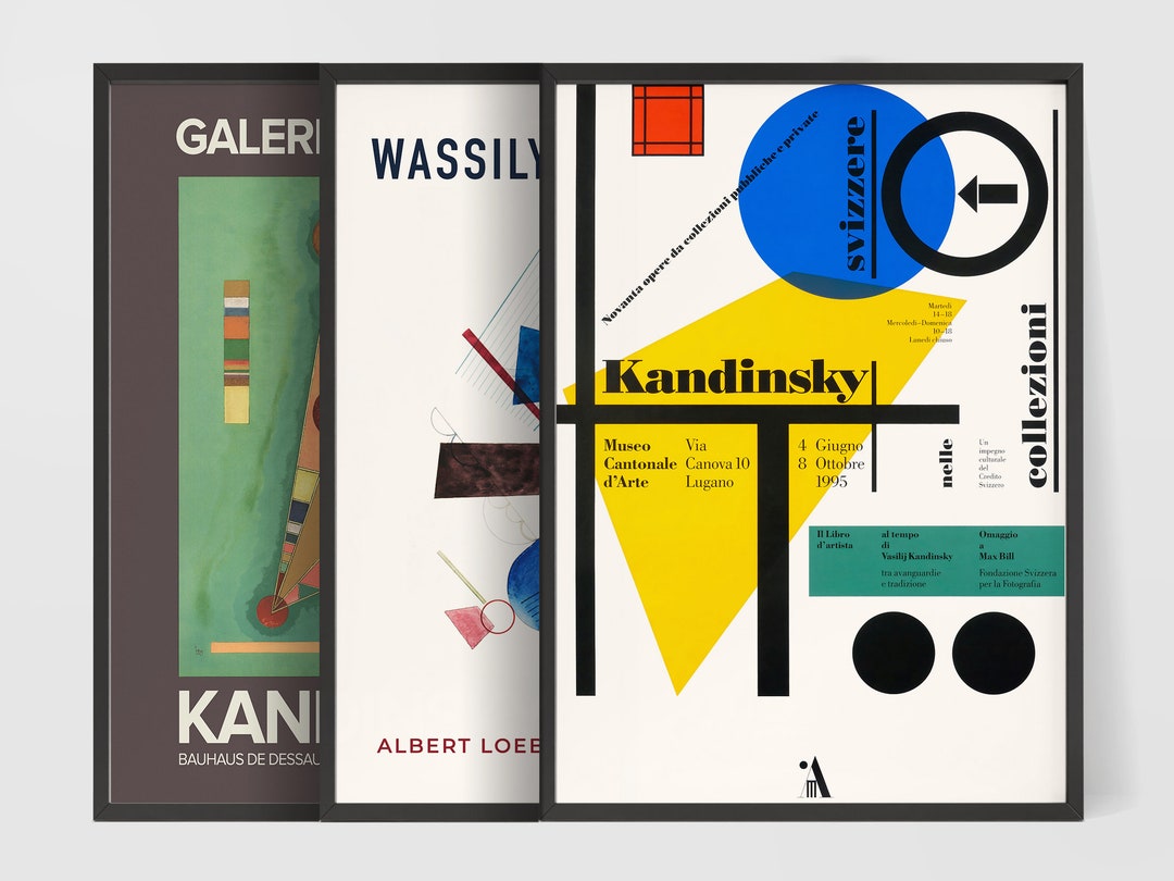 Wassily Kandinsky Exhibition Poster Set Abstract Art Prints Etsy