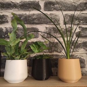 Set of 3 Modern Flower Pots - 3D Printed Design Pots, Containers Without Plants