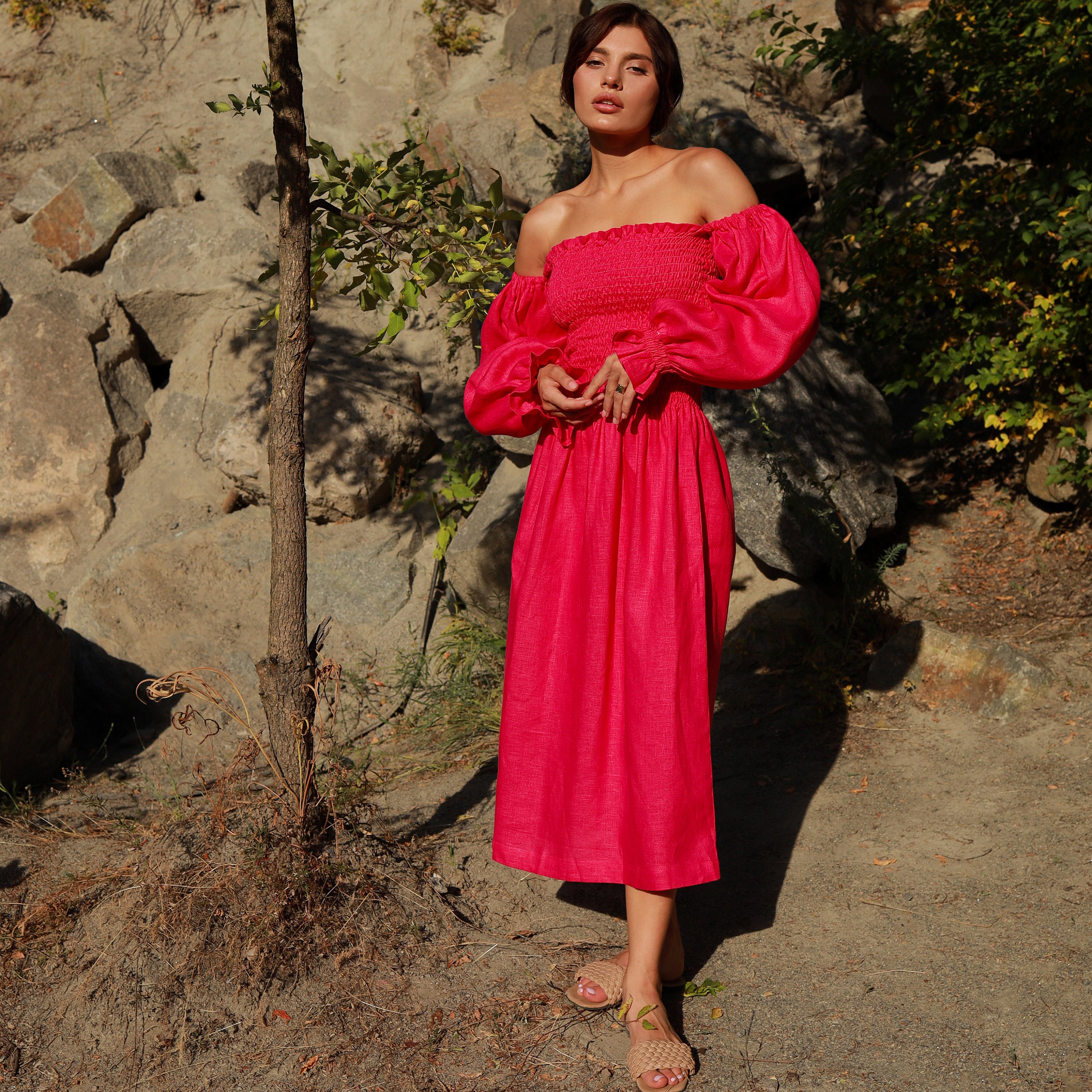 Fuchsia off Shoulder - Etsy