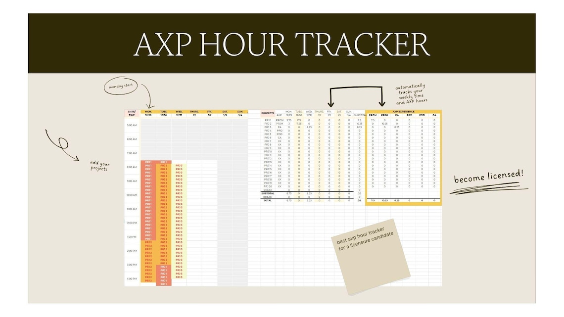 Exp Tracker Sample AXP Hour Tracker Excel Template March 2026 - February 2027 – NCARB ...