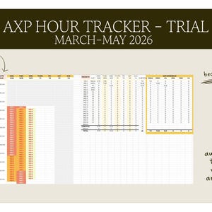 AXP Hours Tracker Trial March-May 2026 | Architecture Experience Program Excel (Digital Download)