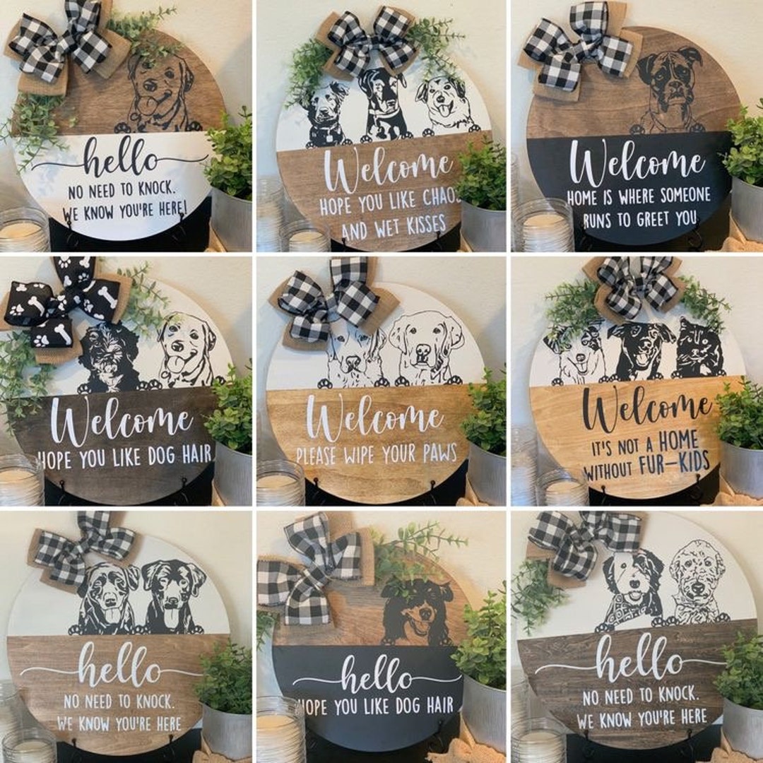 Dog Door Hangers, Personalized Door Hanger, Dog Door Hanger, Dog Sign