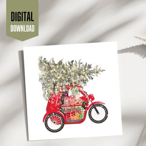 Cartão de Natal filipino (triciclo), download digital, cartões de Natal para impressão
