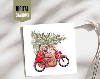 Filipino Christmas Card (Tricycle), Digital Download, Printable Christmas Cards