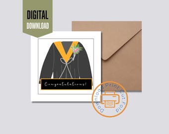 Cartão de formatura filipino com cravo | Parabéns para imprimir (PDF e JPG) | Formanda filipina | Presente de formatura de última hora |