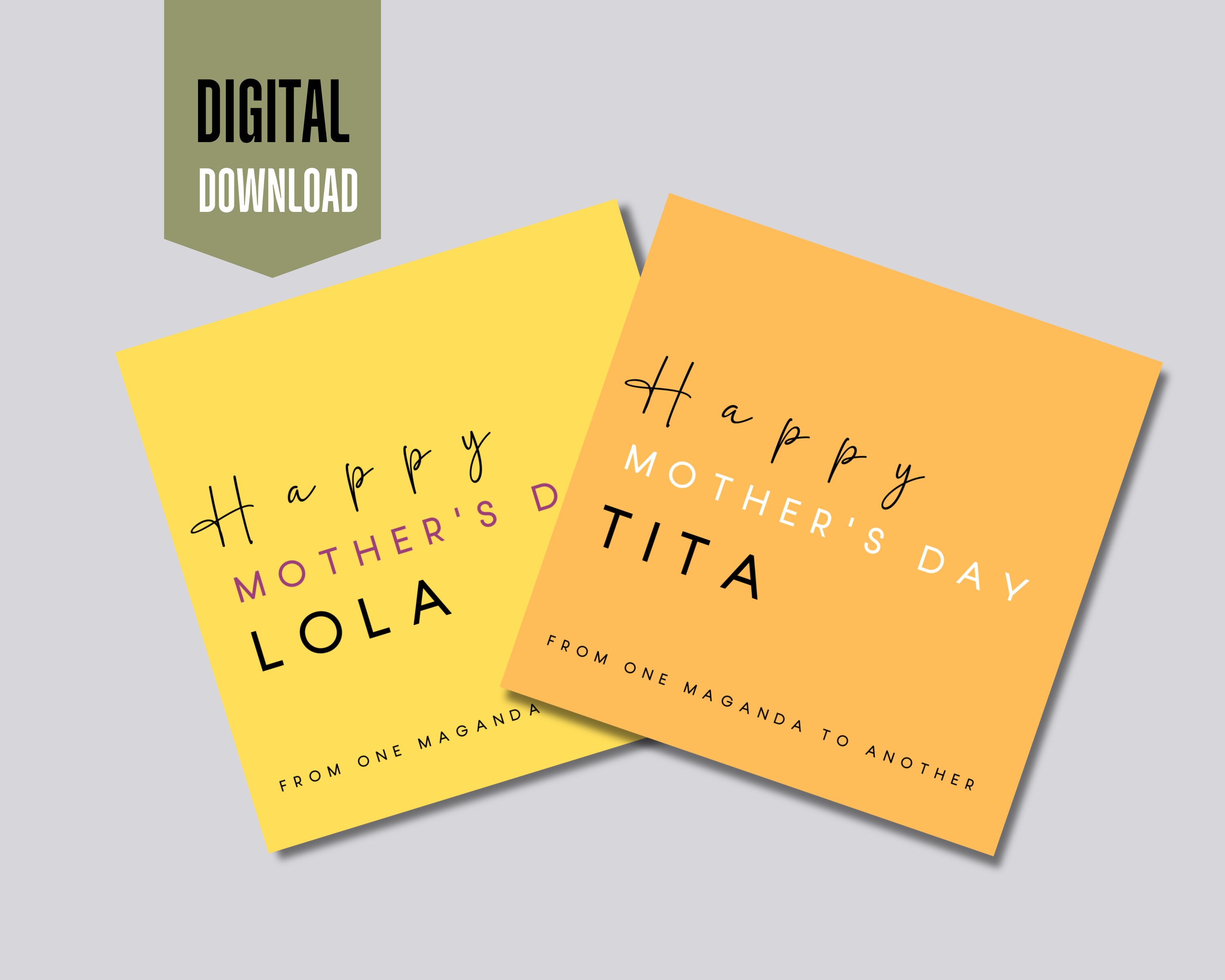 Tagalog Happy Mother's Day Printable Card | Filipino Mother's Day Card Set | Cards for Lola & Tita | Philippine Mother's Day Card