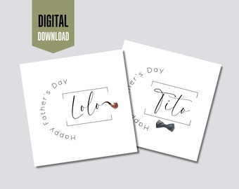 Cartão filipino para o Dia dos Pais | Lolo e Tito, Cartão em Tagalog (Download Digital)