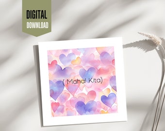 Cartão de Dia dos Namorados Mahal Kita, saudação de amor filipino (download digital)