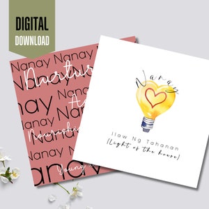 Tarjeta del Día de la Madre Filipina Nanay / Tarjeta imprimible Nanay / Tarjeta de felicitación del Día de la Madre en tagalo / Para mamá / Regalo para ella /