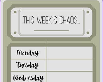 This week's chaos - Digital Planning Template