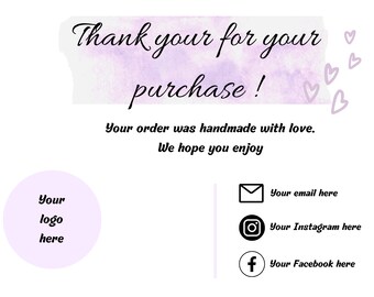 Thank you card for business