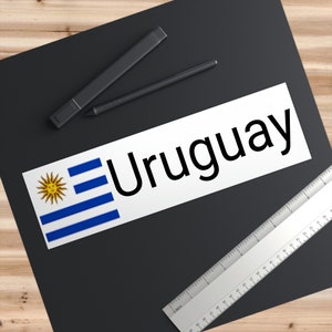 Uruguay flag, Bumper Stickers, Waterproof sticky adhesive, Indoor and outdoor Uruguayan Flag