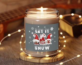 Let it Snow Gnome Candle, Christmas Candle, Gnome Christmas Candle, Let it Snow Candle, Holiday Candle, Gift Idea, Home Deco
